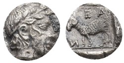 Néandria-Obole-Tête laurée d’Apollon  / Belier à gauche  +  N-E-A/N