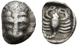 *Carie - Mylasa / Hémiobole /   Tête de lion  -  Scorpion