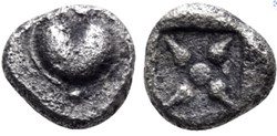 Kyrene / Hémiobole / Fruit de Silphium - Motif étoilé.