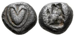 Cyrène / Hémiobole / Fruit de Silphium - Carré creux.