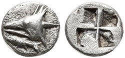*Cyzique / Hémiobole / Tête de Thon à gauche - Carré creux