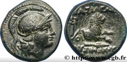 Lysimaque / Demi-unité / Tête d'Athéna à droite - Protomé de lion bondissant à droite, fer de lance.