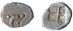 M Thasos / Hémiobole / Dauphin à droite - Carré creux