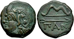 Chersonèse Taurique - Panticapée / Unité / Tête de satyre à gauche  - Arc et Fleche ΠAN.