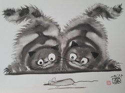 " Chats - Duo chasseurs "