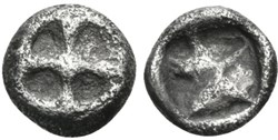 Athènes / Hémiobole / Roue - Carré creux.
