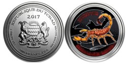 Tchad  / 500 Francs  CFA  / Blason - Scorpion.