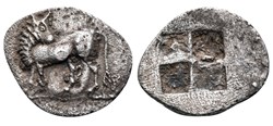 Asie Mineure / Hemiobole / Taureau - Carré creux.