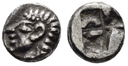 Colophon / Hémiobole / Tête à gauche - Carré creux