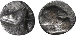 *Cyzique / Hémiobole / Tête de thon à gauche - Carré creux