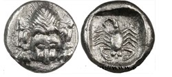 *Mylasia - Hémiobole - Dépouille de lion - Scorpion.