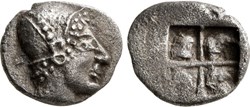 Phocée-Diobole-Tête de nymphe à gauche / Carré creux .