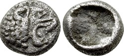 M Royaume de Lydie / Quarante Huitieme de statère / Tête de Lion rugissant.
