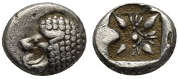 Milet / Douzième de statère / Protomé de lion à gauche - Étoile à quatre rais.