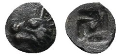 M-Asie Mineure-Incertaine-Tetartémorion- Tête de taureau - Carré creux avec pastille centrale