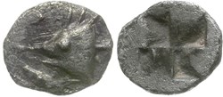 Cyzique / Hémiobole / Tete de Thon à gauche - Carré creux