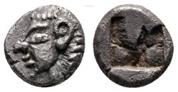 Colophon / Hémiobole / Tête à gauche - Carré creux