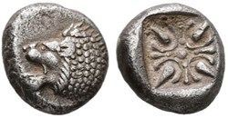 *Milet / Douzième de statère / Protomé de lion à gauche - Motif stéllaire