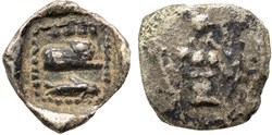 Phénicie - Arados - Obole / Buste / Galère et Dauphin.
