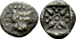 Milet / 1/64 eme de statère / Tête de Lion - Motif Stéllaire dans carré creux