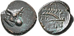 Chersonèse Taurique - Panticapée /Démi unité / Tête de Taureau / Blé et Charrue.