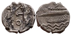 Phénicie - Sidon - Seizième de shekel / Galère de guerre / Le grand Roi combattant un lion