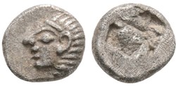 Colophon / Tetartémorion / Tête d'Apollon à gauche - Carré creux