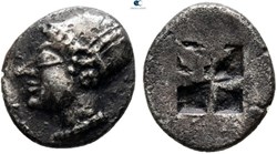 Phocée-Diobole-Tête de nymphe à gauche / Carré creux .