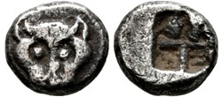 M-Asie Mineure / Obole / Tête de panthère - Carré creux.