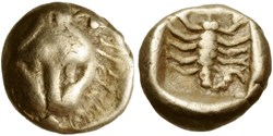 Milet / Quarante -huitieme de statère / Léonté de Lion - Scorpion dans carré creux