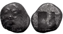 Ile de Lesbos-Tetartemorion-Tête barbue de Sylène - Carré creux.