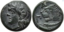 Chersonèse Taurique - Panticapée / Demi Unité / Tête de satyre à gauche  - Arc et Fleche ΠANΤΙ.