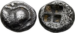 Cyrène / Obole / Fruit de Silphium - Carré creux.