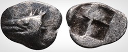 Cyzique / Hémiobole / Tete de Thon à gauche - Carré creux