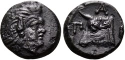 Chersonèse Taurique - Panticapée /Démi unité / Tête de Satyre / Tête de Taureau.