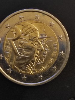 MONNAIE 2€ COMMÉMORATIVE DU GENERAL CHARLES DE GAULLES