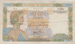 Billet 500 Francs LA PAIX 6-4-1944 date RARE