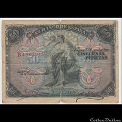 50 PESETAS #58 ESPAGNE 1906