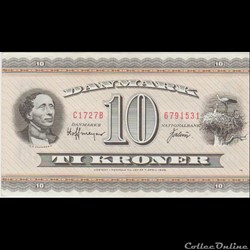 10 KRONER #44 DANMARK 1954