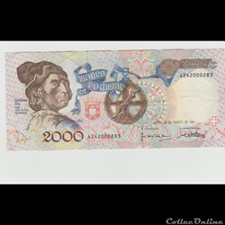 2.000 ESCUDOS #186 PORTUGAL 1991