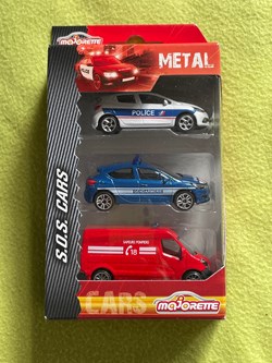 Pack SOS Cars w/ Renault Clio 4 Police, Citroën DS4 Gendarmerie, Renault Master Pompiers