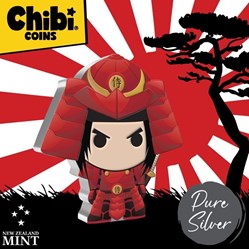 2022 Niue Warriors of History Samurai 1 oz. Silver Proof Chibi Coin