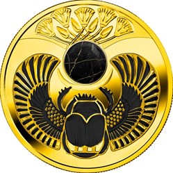 2019 - ONYX SCARABAEUS Ancient Symbol Silver Coin 1$ Niue