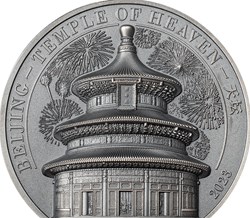 2023 Cook Islands Beijing Temple of Heaven 2oz Silver Antiqued Coin