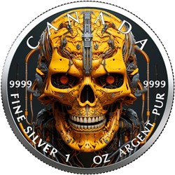 2023 Canada Cyber Skull 1 oz Silver Color Coin - COLOR EDITION