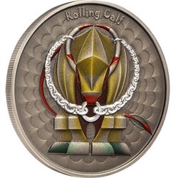 2023 - Rolling Calf World of Cryptids 1 oz Antique Finish Silver Coin 2$ Niue