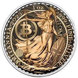 2023 - Britannia Bitcoin Classic Design 1oz 999 Silver COLOR EDITION