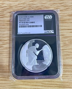 2016 Niue Star Wars PRINCESS LEIA R2D2 .999 Silver 1 oz coin NGC PF PR 70 Carrie