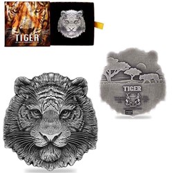 2022 - 1 Oz Silver Coin Chad 5000 Francs CFA Tiger Shaped High Relief Coin