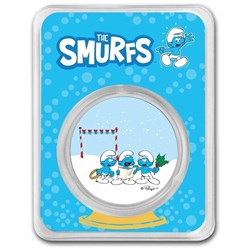 2023 - Smurfs Smurfs Christmas Carol 1 Oz 999 Silver Colored Niue ST/BU